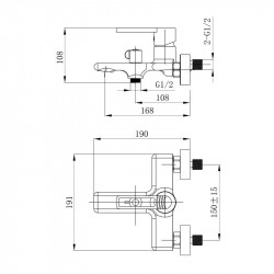 Змішувач для ванни Qtap Taurus (з душовим гарнітуром) QTTAU259BLM45662 Black Matt