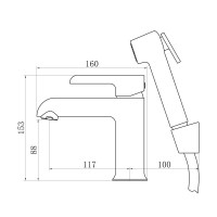Змішувач для раковини Qtap Grand (з гігієнічним душем) QTGRA272CRW45671 Chrome/White