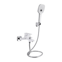 Змішувач для ванни Qtap Gemini (з душовим гарнітуром) QTGEM259CRW45683 Chrome/White