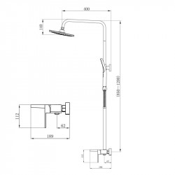 Душова система універсальна Qtap Gemini на три споживача (з виливом) QTGEM111CRW45687 Chrome/White Душова система універсальна Qtap Gemini на три споживача (з виливом) QTGEM111CRW45687 Chrome/White