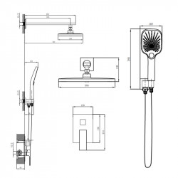Душова система для душу Qtap Gemini прихованого монтажу на два споживача QTGEM113BLM45697 Black Matt Душова система для душу Qtap Gemini прихованого монтажу на два споживача QTGEM113BLM45697 Black Matt