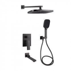 Душова система універсальна Qtap Gemini прихованого монтажу на три споживача QTGEM114GMB45704 Gunmetal Black PVD Душова система універсальна Qtap Gemini прихованого монтажу на три споживача QTGEM114GMB45704 Gunmetal Black PVD