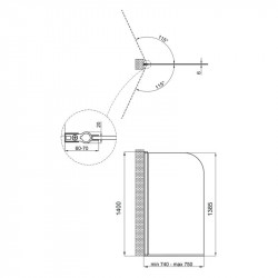 Штора на ванну Qtap Standard BLM407513APL скло Pear 6 мм, 75х140 см, ліва Штора на ванну Qtap Standard BLM407513APL скло Pear 6 мм, 75х140 см, ліва