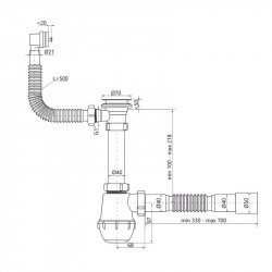 Сифон для кухонної мийки Lidz LK17, колбовий з квадратним переливом (вихід 50 мм) Сифон для кухонної мийки Lidz LK17, колбовий з квадратним переливом (вихід 50 мм)