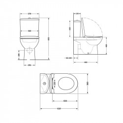 Унітаз-компакт Qtap Robin Ultra Quiet безободковий з сидінням Soft-close QT13226089AW