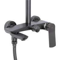 Душова система універсальна Qtap Slavonice на три споживача (з виливом) QTSLA111GMB45910 Gunmetal Black PVD Душова система універсальна Qtap Slavonice на три споживача (з виливом) QTSLA111GMB45910 Gunmetal Black PVD