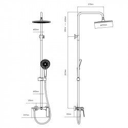 Душова система для душу Qtap Slavonice на два споживача QTSLA110GMB45913 Gunmetal Black PVD Душова система для душу Qtap Slavonice на два споживача QTSLA110GMB45913 Gunmetal Black PVD