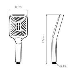 Лійка для ручного душу Qtap Rucni 140x110 мм прямокутна QTRUC125BLM45955 Black Matt Лійка для ручного душу Qtap Rucni 140x110 мм прямокутна QTRUC125BLM45955 Black Matt