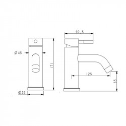 Змішувач для раковини Lidz Aria 0011F (k35) LDARI0011FNKS46091 Nickel