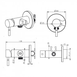 Набір для гігієнічного душу Lidz Aria 111 Black LDARI111BLA46107 округлий