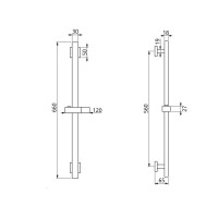 Душова стійка з тримачем універсальна Lidz Niagara 321 прямокутна LDNIA321NKS46113 Nickel