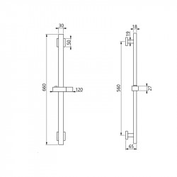 Душова стійка з тримачем універсальна Lidz Niagara 321 прямокутна LDNIA321NKS46113 Nickel Душова стійка з тримачем універсальна Lidz Niagara 321 прямокутна LDNIA321NKS46113 Nickel
