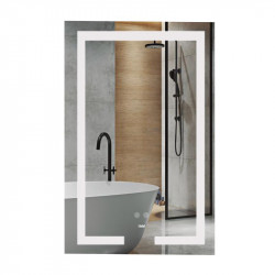 Дзеркало Lidz Kubis 500х800 з LED-підсвічуванням Touch, з антизапотіванням, з димером, рег. яскравості LD78LF9365080