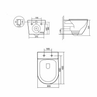Унітаз підвісний Qtap Robin New Ultra Quiet безобідковий з сидінням Soft-close MATT BLACK QT13332381АSMB