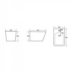 Біде підвісне Qtap Tern New 500x360x320 мм Matt Black QT17551303GMB