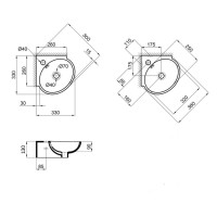 Раковина Qtap Leo 380x360x130 White QT11115010WN Раковина Qtap Leo 380x360x130 White QT11115010WN