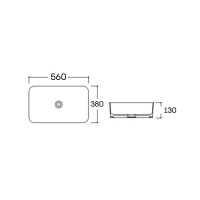 Раковина накладна Qtap Virgo N прямокутна без донного клапана WHITE QT18116308W Раковина накладна Qtap Virgo N прямокутна без донного клапана WHITE QT18116308W