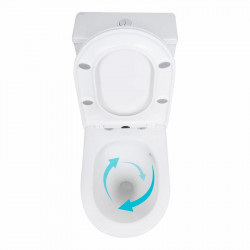 Унітаз-моноблок підлоговий Qtap Kolibri Ultra Quiet безобідковий з сидінням Soft-close WHITE QT10226380W