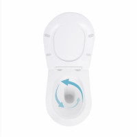 Унітаз підвісний Qtap Robin Ultra Quiet безобідковий з сідінням Soft-close 520x365x365 мм WHITE