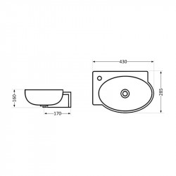 Раковина Qtap Leo 430x285x160 White QT11111008LW Раковина Qtap Leo 430x285x160 White QT11111008LW
