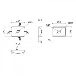 Раковина-чаша Qtap Tern 480х370х135 White QT17116069W