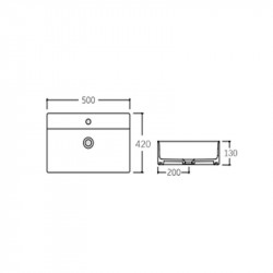 Раковина Qtap Nando LT 500х420х130 Matt black QT12116146AMB Раковина Qtap Nando LT 500х420х130 Matt black QT12116146AMB