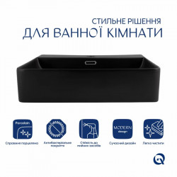 Раковина Qtap Nando LT 500х420х130 Matt black QT12116146AMB Раковина Qtap Nando LT 500х420х130 Matt black QT12116146AMB