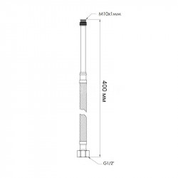 Шланг для підключення змішувача Thermo Alliance Standart (пара) 40 см NYLON M10x1/2"В довга ігла TAS386W40L