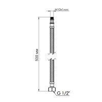 Шланг для підключення змішувача Thermo Alliance Standart (пара) 50 см NYLON M10x1/2"В TAS386W50