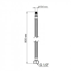Шланг для підключення змішувача Thermo Alliance Standart (пара) 80 см NYLON M10x1/2"В TAS386W80