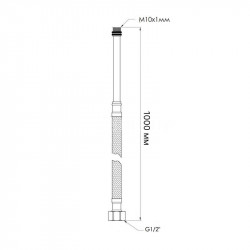 Шланг для підключення змішувача Thermo Alliance Standart (пара) 100 см NYLON M10x1/2"В довга ігла TAS386W100L