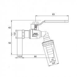 Кран кульовий для поливу Icma 599 1/2"З (з антизамерзанням) сталевий важіль