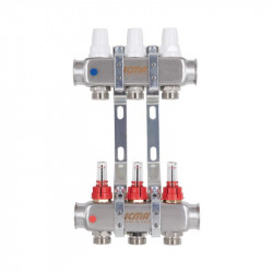 Колектор з витратомірами (нерж.) 1"х3 Icma № К073 Колектор з витратомірами (нерж.) 1"х3 Icma № К073
