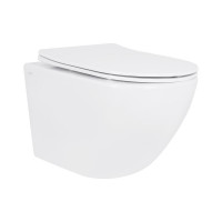 Унітаз підвісний Qtap Jay безобідковий з сідінням Soft-close QT07335175W