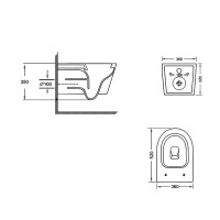 Унітаз підвісний Qtap Jay безобідковий з сідінням Soft-close QT07335175W