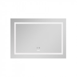 Дзеркало Lidz Kubis 800х600 з LED-підсвічуванням Touch, з антизапотіванням, з димером, рег. яскравості LD78LF9047400