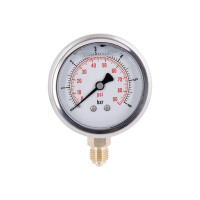 Манометр із гліцерином Thermo Alliancе Forte 6 бар, 1/4"З, нижнє підключення TAF170G6B Манометр із гліцерином Thermo Alliancе Forte 6 бар, 1/4"З, нижнє підключення TAF170G6B