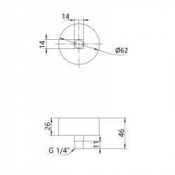 Манометр із гліцерином Thermo Alliancе Forte 6 бар, 1/4"З, нижнє підключення TAF170G6B