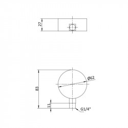 Манометр із гліцерином Thermo Alliancе Forte 6 бар, 1/4"З, заднє підключення TAF171G6B