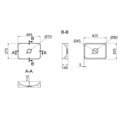 Раковина-чаша Qtap Cardinal 500х380х140 мм White QT04116302W Раковина-чаша Qtap Cardinal 500х380х140 мм White QT04116302W