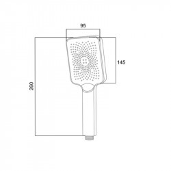Лійка для ручного душу Lidz Niagara 33 145x95 мм прямокутна LDNIA33CRM47556 Chrome