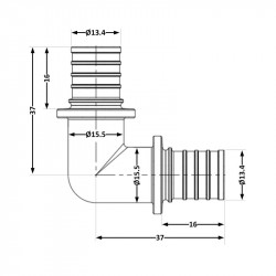Кут натяжний Icma №1035 d16х2,2 851035BO05