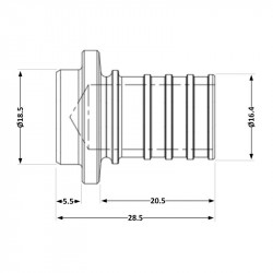 Заглушка натяжна Icma №1042 d20х2,8 851042GW05 Заглушка натяжна Icma №1042 d20х2,8 851042GW05