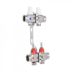 Колектор Icma № К073 з витратомірами (нерж.) 1" х 3/4" на 2 виходи Колектор Icma № К073 з витратомірами (нерж.) 1" х 3/4" на 2 виходи