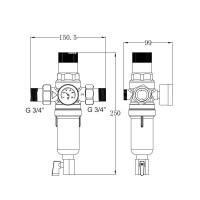 Фільтр самопромивний Thermo Alliance Forte 3/4" з редуктором для горячої води SF128W20H