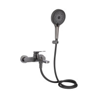 Змішувач для ванни Qtap Slavonice (з душовим гарнітуром) QTSLV259GMB48035 Gunmetal Black PVD Змішувач для ванни Qtap Slavonice (з душовим гарнітуром) QTSLV259GMB48035 Gunmetal Black PVD