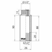 Thermo Alliance Forte Подовжувач хром. 1/2" ВЗ 90 мм TAF1301590 Thermo Alliance Forte Подовжувач хром. 1/2" ВЗ 90 мм TAF1301590