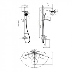 Душова система латунна універсальна Lidz Astra 1030 на три споживача (з виливом) (k35) LDAST1030CRM48086 Chrome Душова система латунна універсальна Lidz Astra 1030 на три споживача (з виливом) (k35) LDAST1030CRM48086 Chrome