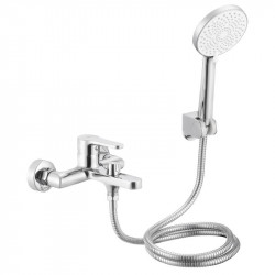 Змішувач латунний для ванни Lidz Astra 006 (з душовим гарнітуром) (k35) LDAST006CRM48087 Chrome