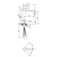 Змішувач латунний для раковини Lidz Astra 001FH високий (k35) LDAST001FHCRM48090 Chrome